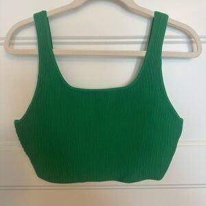 Aritzia Vibrant Green Ribbed Crop Top
